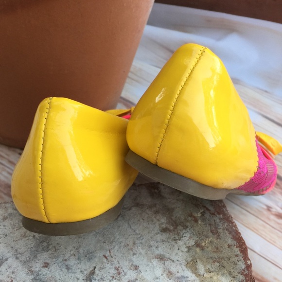 Guess flats! 8 Happy yellow pink lace leopard - Picture 4 of 7